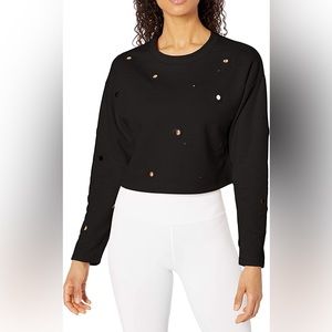 Alo Yoga Cadence Crop Pullover in Black